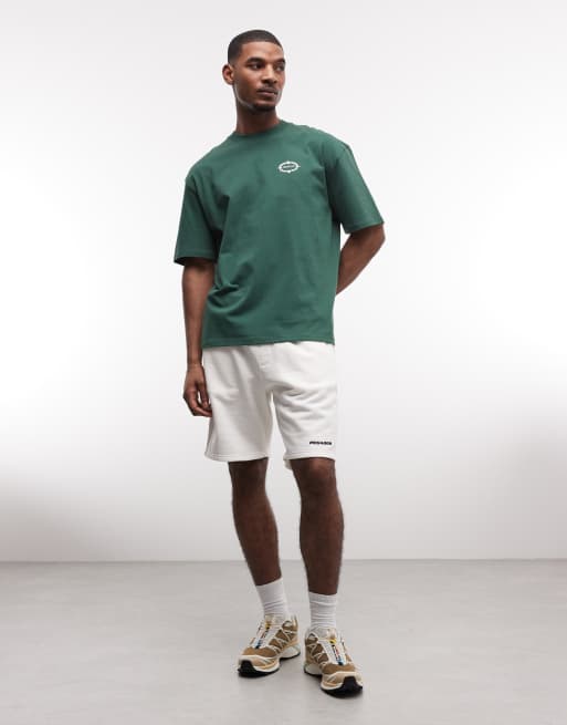 Pegador heavyweight logo sweat shorts in off white, 3 of 5