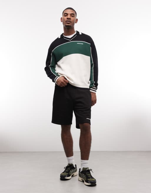 Pegador heavyweight logo sweat shorts in washed black, 3 of 5