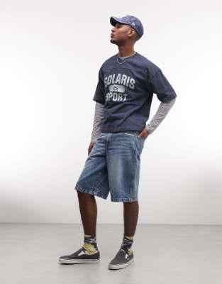Pegador Kolar Denim Jorts In Blue