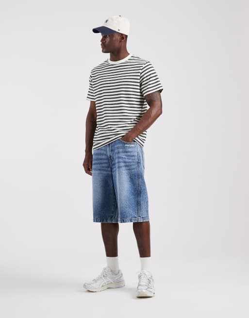 Pegador kolar denim jorts in washed blue, 2 of 5