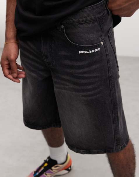 Pegador - Kolar - Jorts di jeans nero slavato - view 1