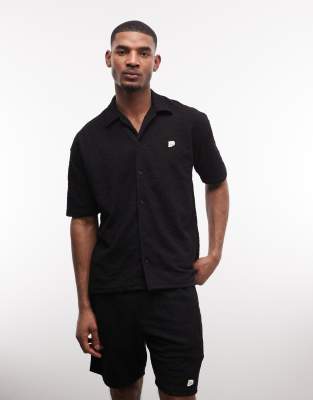 Pegador Libco Knitted Shirt Co-ord In Black