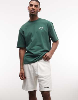 Pegador Logo Heavyweight Sweatshirt Fabric Shorts In White