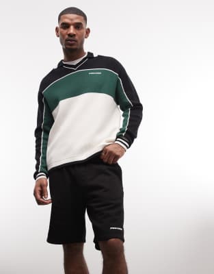 Pegador Logo Heavyweight Sweatshirt Fabric Shorts In Black