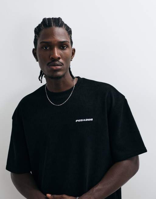 Pegador logo lagos oversized blød rib oversized T-shirt i sort, 1 af 5