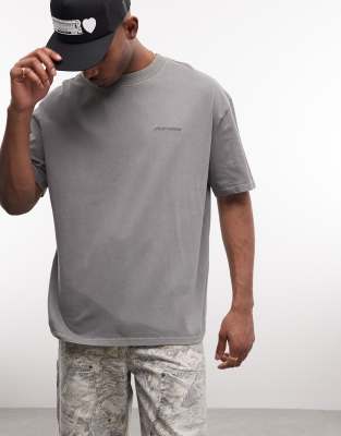 Pegador Logo Oversized T-shirt In Gray