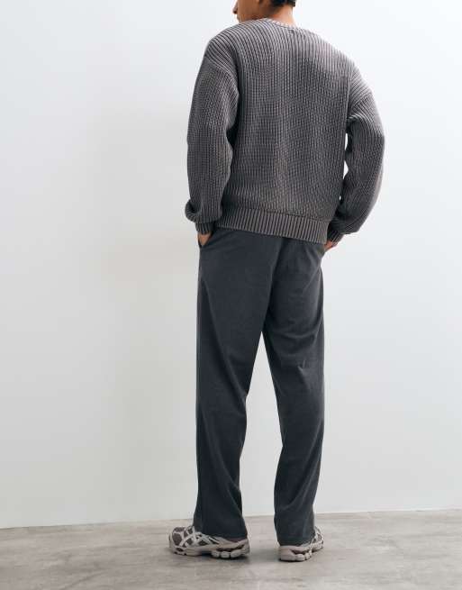 Pegador Montefalco pantaloni eleganti ampi a pieghe in grigio scuro, 5 di 5