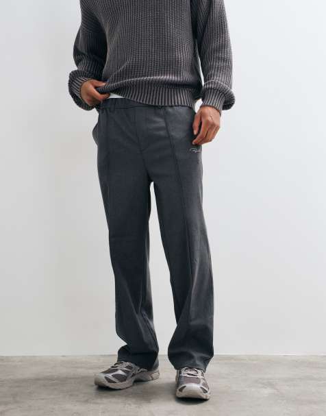 Pegador montefalco wide leg pleated smart trousers in dark grey - view 1