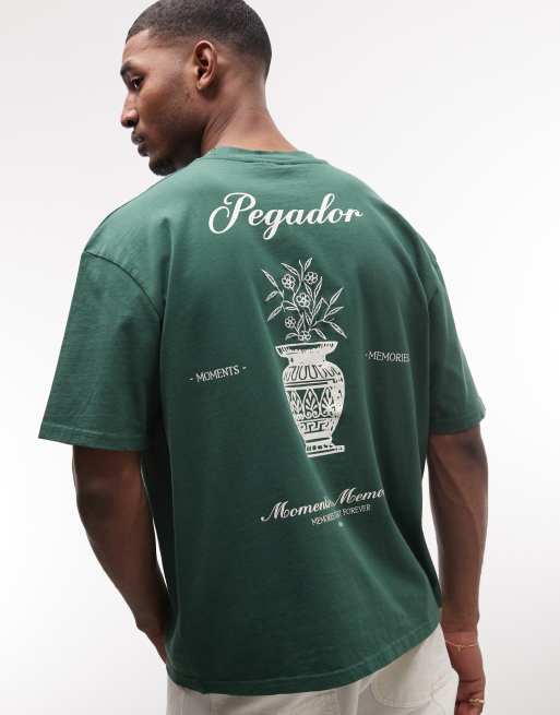 Pegador morcote oversized t-shirt with back print graphic in washed green, 5 of 5