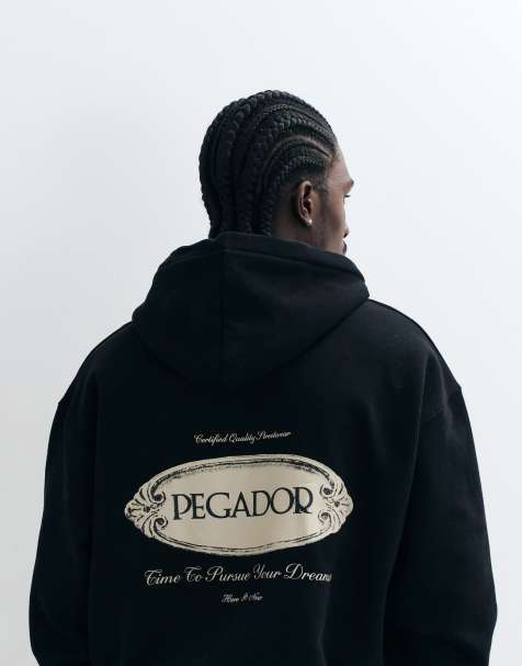 Pegador Oversize-Kapuzenpullover mit Grafikprint auf der Rückseite in Schwarz - view 1