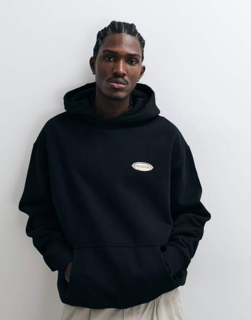 Pegador Oversize-Kapuzenpullover mit Grafikprint auf der Rückseite in Schwarz, 2 von 5