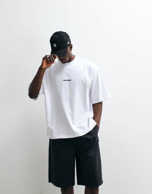 Pegador - Oversized recht T-shirt met logo in wit, 2 van 5