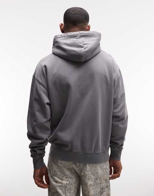 Pegador oversized zip up hoodie in vintage grey, 5 of 5