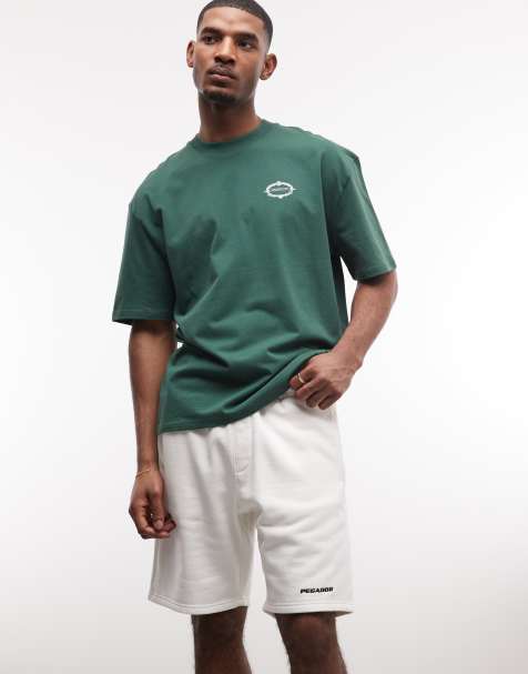 Pegador - Pantaloncini felpati pesanti bianco sporco con logo - view 1