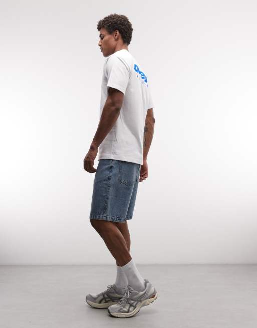 Pegador - Pantalones cortos vaqueros azul lavado de corte alargado Bostic, 3 de 5