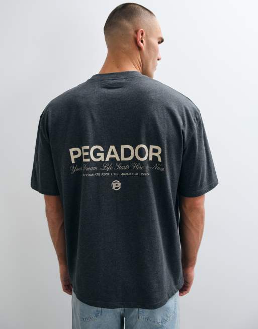 Pegador pitigliano camiseta de manga corta extragrande con logo estampado en la espalda en gris oscuro, 3 de 5