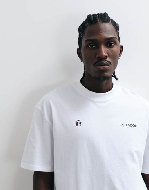 Pegador pitigliano oversize t-shirt med korta ärmar och logotryck bak i vitt, 2 av 5