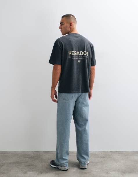 Pegador Pitigliano oversized T-shirt med korte ærmer og logoprint på ryggen i mørkegrå - view 1