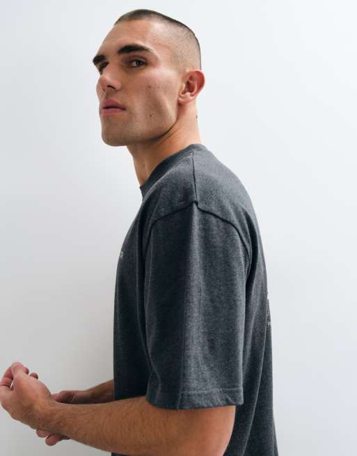 Pegador Pitigliano oversized T-shirt med korte ærmer og logoprint på ryggen i mørkegrå, 4 af 5