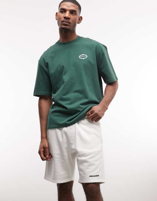 PEGADOR - Råhvide sweatshorts i kraftigt stof med logo, 4 af 5