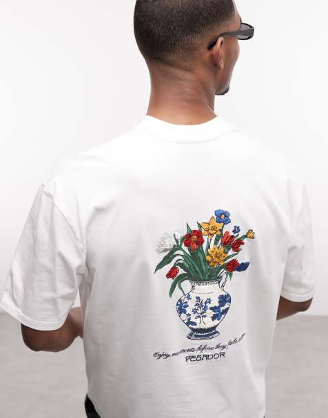 Pegador - Ravello - Oversized T-shirt met grafische print op de achterkant in warm wit - view 1