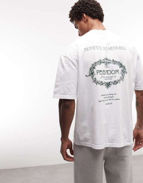 Pegador - Reine - Oversized T-shirt met grafische print op de achterkant in wit - view 1