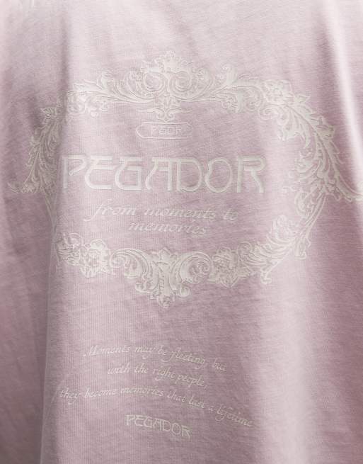Pegador – Reine – Rosatvättad t-shirt i oversize med tryck baktill, 4 av 5