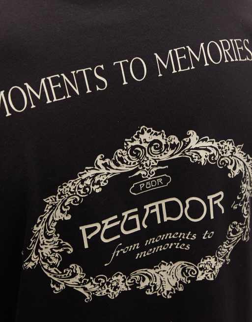 Pegador - Reine - T-shirt oversize à imprimé graphique au dos - Noir délavé, 2 de 5