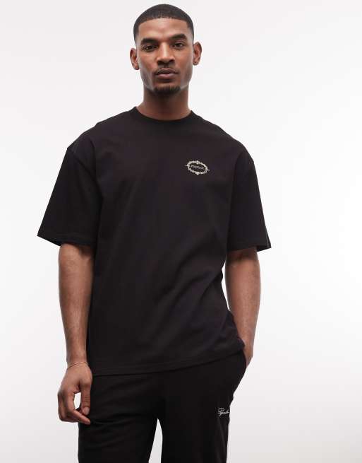 Pegador - Reine - T-shirt oversize à imprimé graphique au dos - Noir délavé, 4 de 5