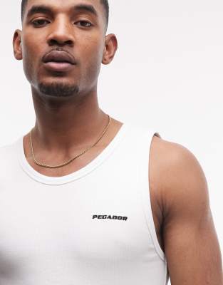 Pegador Ribbed Logo Tank Top In White