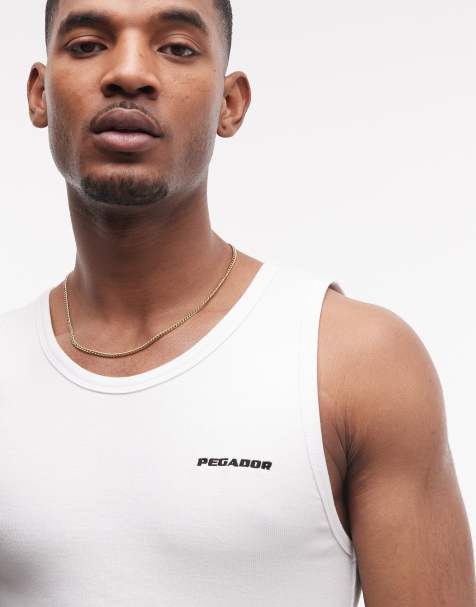 PEGADOR ribbed logo tank top in white - view 1
