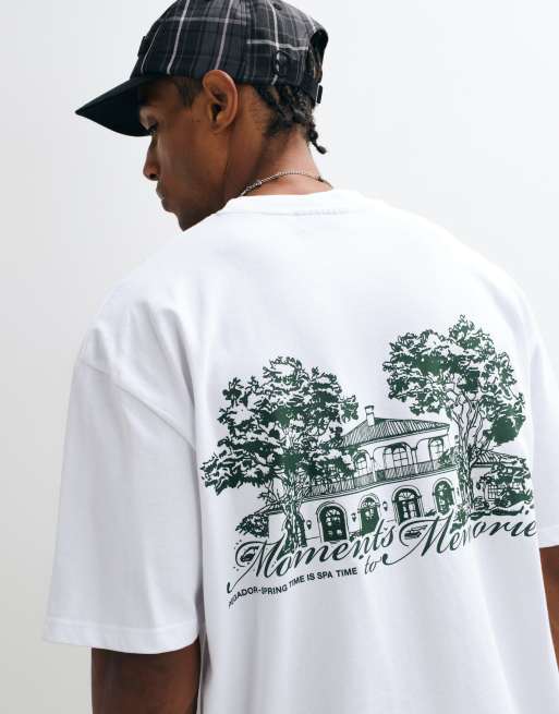 PEGADOR Rochefort Grafik-Oversize-T-Shirt in Weiß, 5 von 5