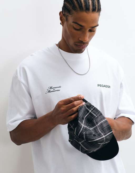 Pegador Rochefort grafisk oversized T-shirt i hvid, 4 af 5
