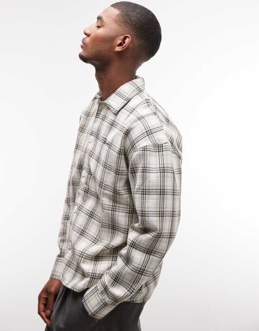 Pegador rupit waffle structured shirt in warm white, 4 of 5