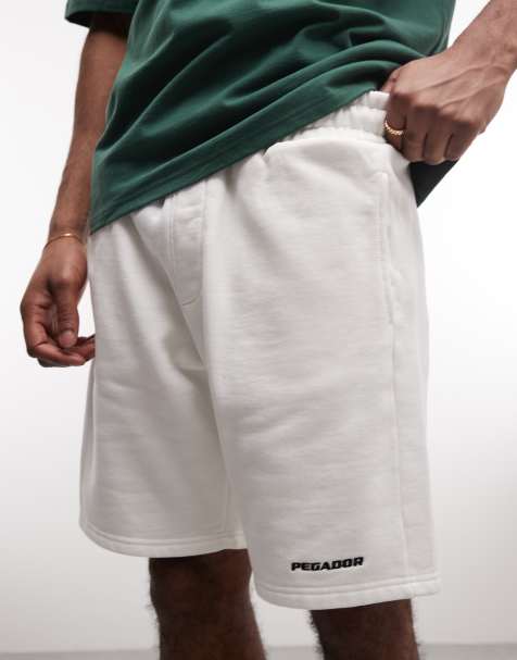 Pegador – Schwere Sweatshorts in Wollweiß mit Logo - view 1
