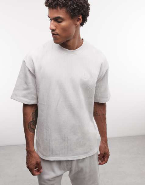 Pegador – Signar – Blekgrå, ribbad t-shirt i oversize, del av set - view 1