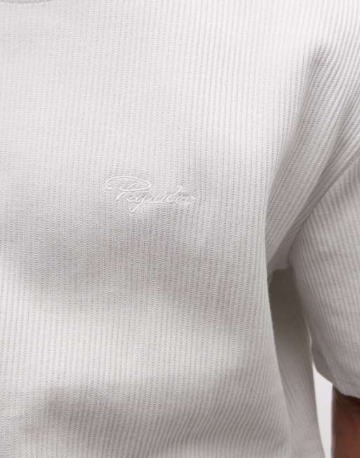 Pegador – Signar – Blekgrå, ribbad t-shirt i oversize, del av set, 3 av 5