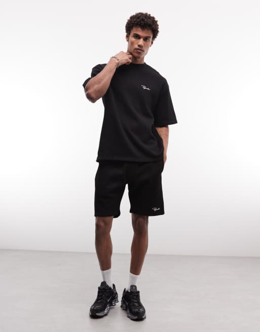 Pegador – Signar – Geripptes Oversize-T-Shirt in verwaschenem Schwarz, Kombiteil, 3 von 5