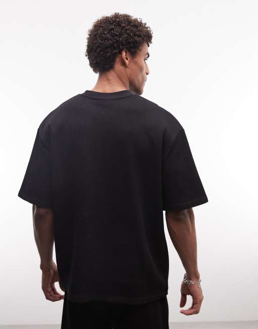 Pegador – Signar – Geripptes Oversize-T-Shirt in verwaschenem Schwarz, Kombiteil, 5 von 5