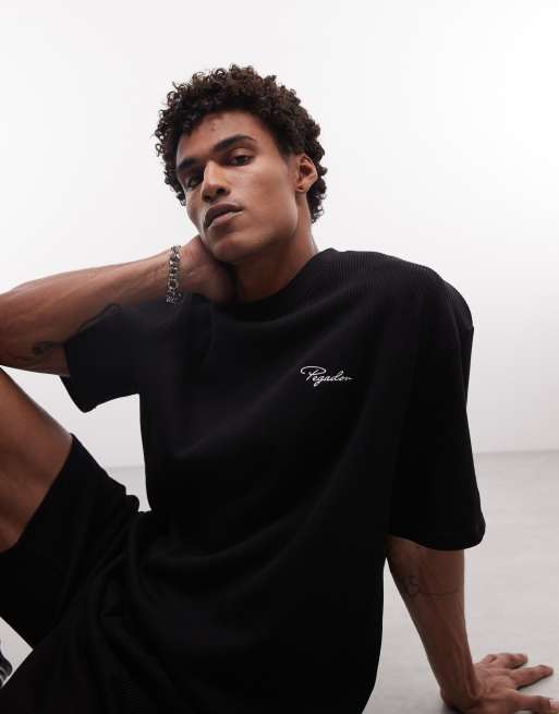Pegador - Signar - T-shirt oversize a coste nero slavato in coordinato