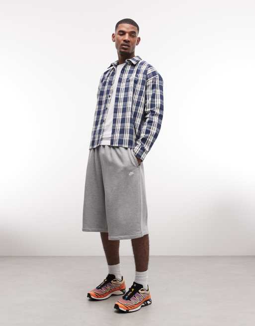 Pegador soglio oversized flannel checked shirt with back print in twilight blue, 3 of 5