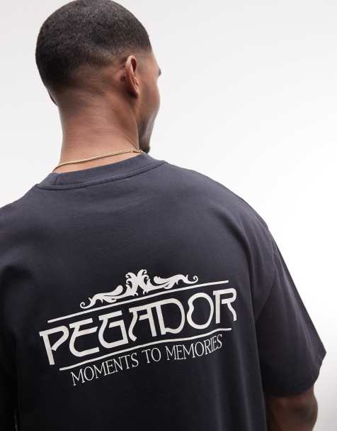Pegador Stavoren oversized t-shirt with back print in vintage black - view 1