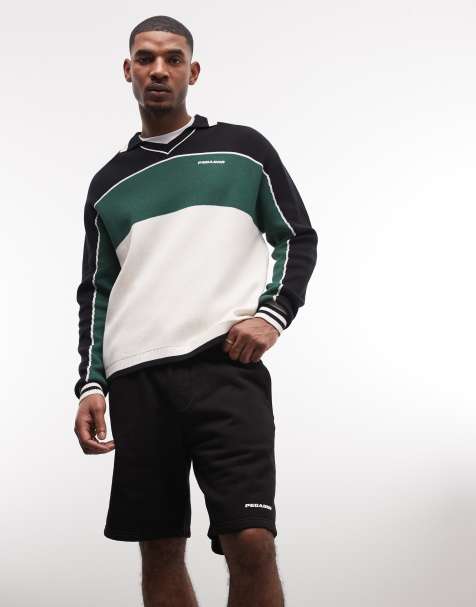 PEGADOR - Sweatshorts van zware stof met logo in zwart met wassing - view 1