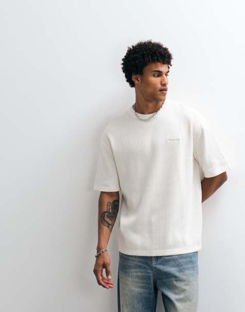 Pegador - T-shirt girocollo in maglia strutturata bianco caldo - view 1