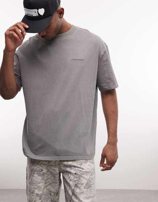 Pegador - T-shirt oversize à logo - Gris vintage
