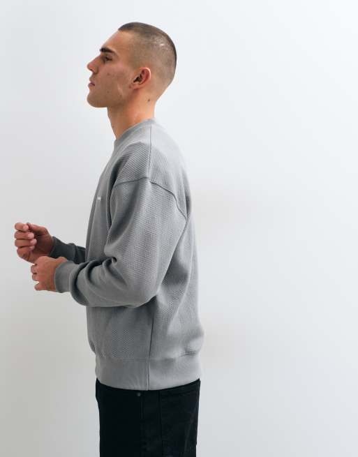 Pegador Tate gestructureerde oversized sweatshirt in gewassen grijs, 5 van 5