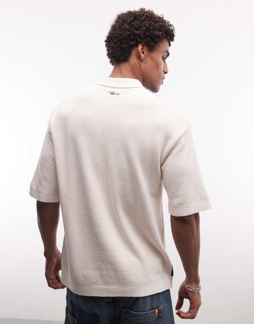 Pegador - Tellero - Gebreid piqué poloshirt in wit multi, 5 van 5