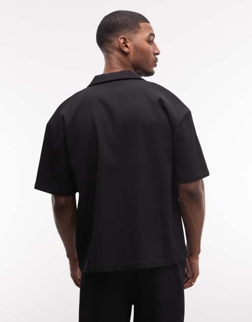 Pegador - Troy - Chemise d'été d'ensemble en tissu plissé - Noir, 5 de 5