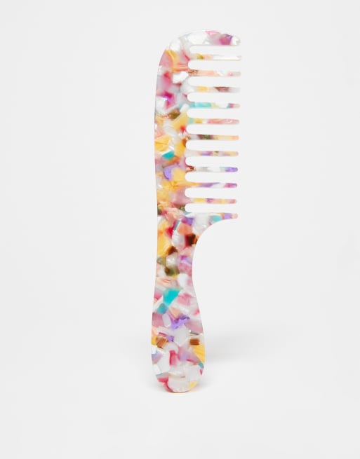 Peine multicolor con diseño marmolado de resina de Accessorize