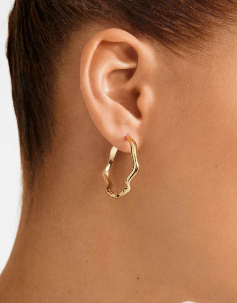 Pendientes chapados en oro Larkin de Pilgrim - view 1